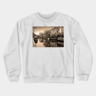 Narrow Boats Regent's Canal Camden London UK Crewneck Sweatshirt